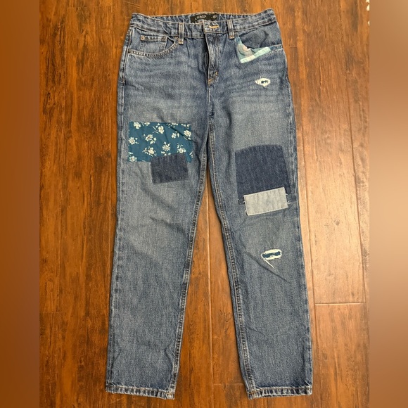 Lauren Ralph Lauren Blue Floral Patchwork Boyfriend Jeans - Picture 2 of 4